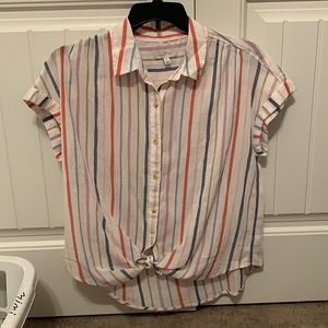 Multi colored button down shirt